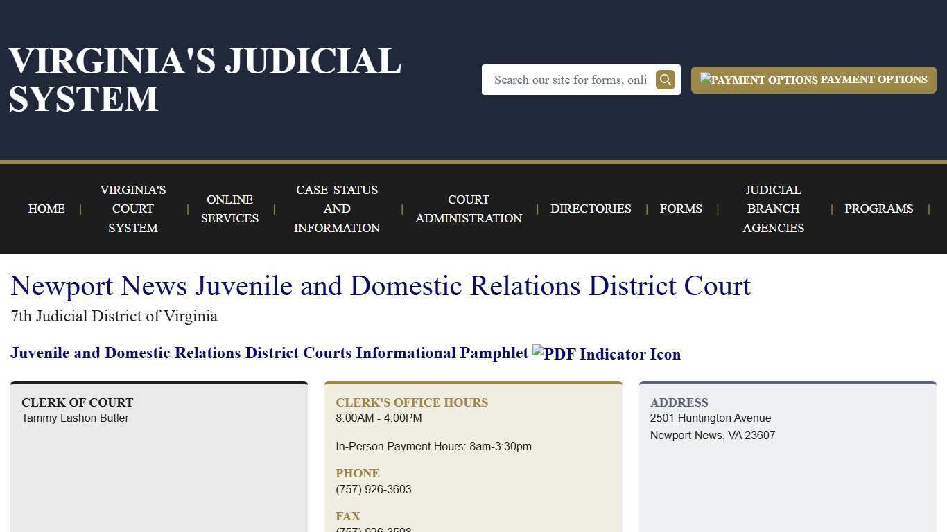 Newport News Juvenile and Domestic Relations District Court Virginia Court System